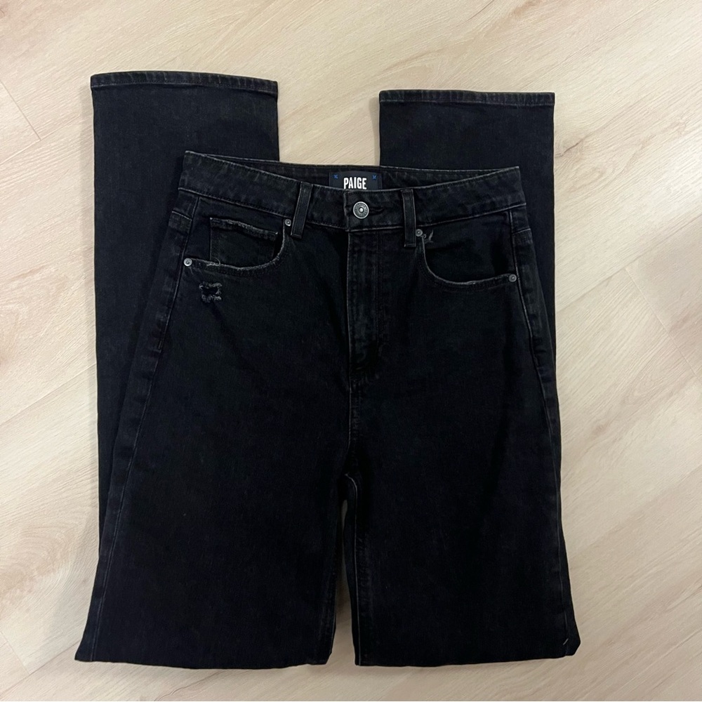 PAIGE Women's Straight Leg Black Jeans Stella sz 26